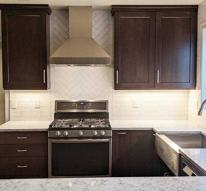 Kitchen Remodel with Full Wall Height Tile Backsplash