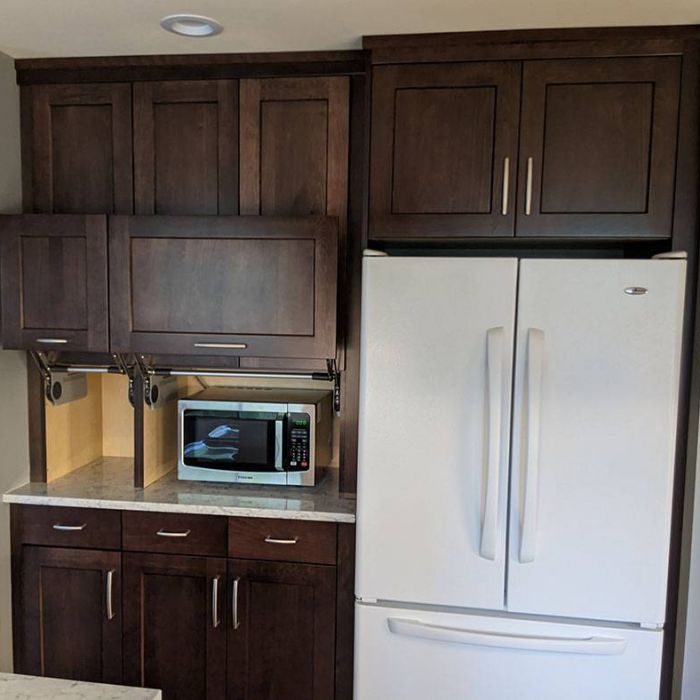 Kitchen Remodel with Garage Cabinets for Appliance Storage