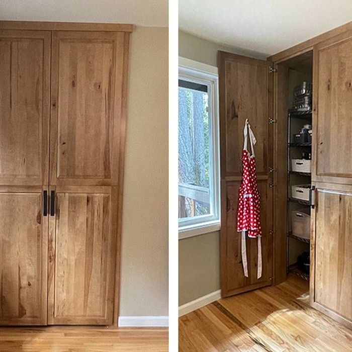 Custom Pantry Doors in Galley Kitchen Remodel